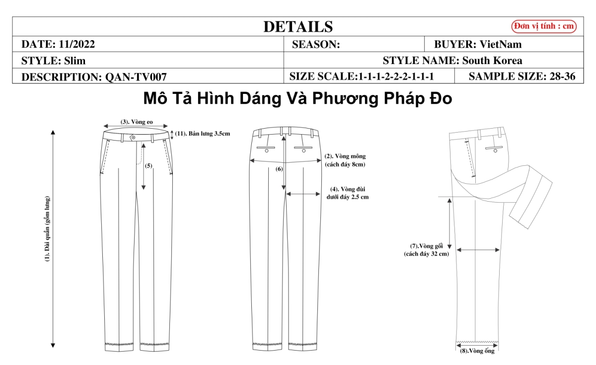 Thiết kế rập cho các loại quần áo nam