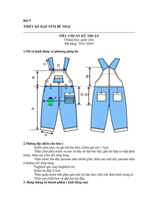 Thiết kế rập quần áo trẻ em